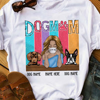 Personalized Colorful Dog Mom T Shirt FB31 65O36 thumb 1