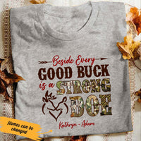 Personalized Hunting Husband & Wife White T Shirt JN154 95O53 thumb 1