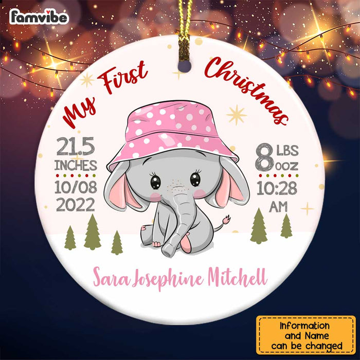 Personalized Elephant Baby First Christmas  Ornament OB71 26O58 1