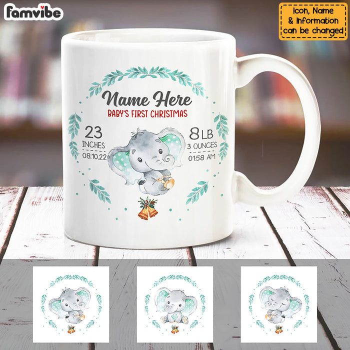 Personalized Elephant Baby First Christmas Mug OB82 73O58 1