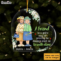 Personalized Christmas Gift For Friend God Never Walk Alone Ornament 30323 thumb 1