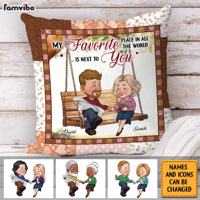 Personalized Couple My Favorite Place In All The World Is Next To You Pillow 30635 1