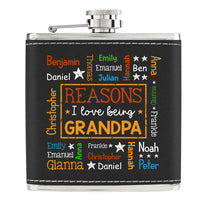 Personalized Gift For Grandpa Word Art Leather Hip Flask 32230 thumb 1