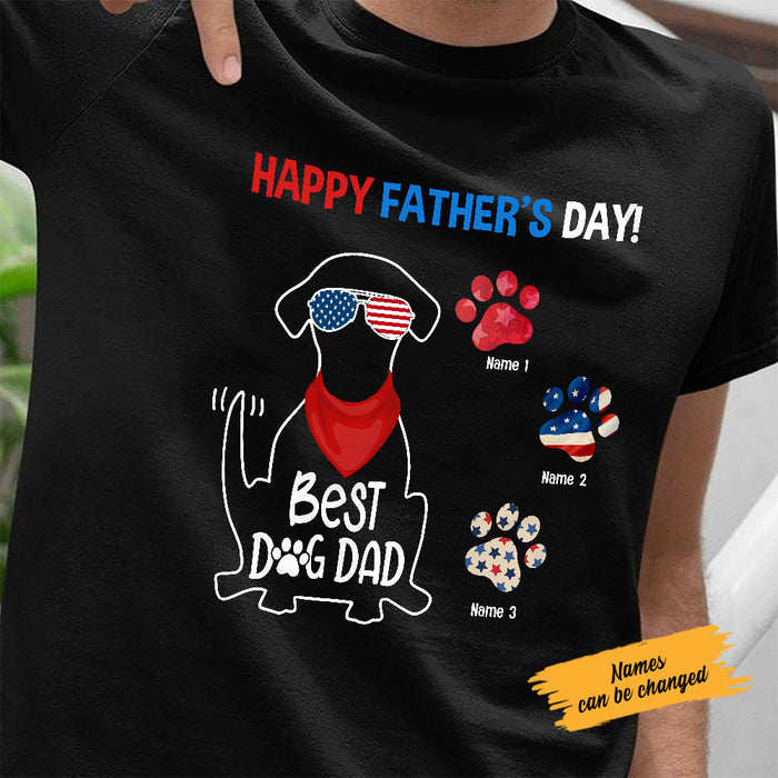 Personalized Dog Dad Happy Father Day T Shirt MY172 95O58 1