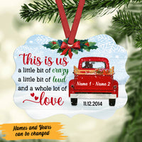 Personalized Love Couple Red Truck Christmas Benelux Ornament NB126 87O47 thumb 1