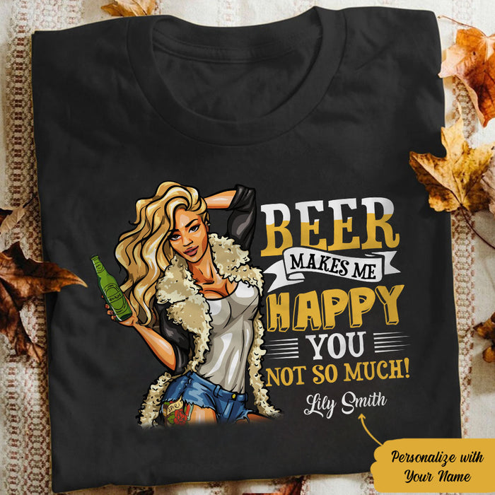 Personalized Beer Makes Me Happy T Shirt JL281 65O58 1