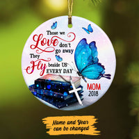 Personalized Mom Dad Memorial Butterfly Heaven Ornament OB274 99O60 thumb 1