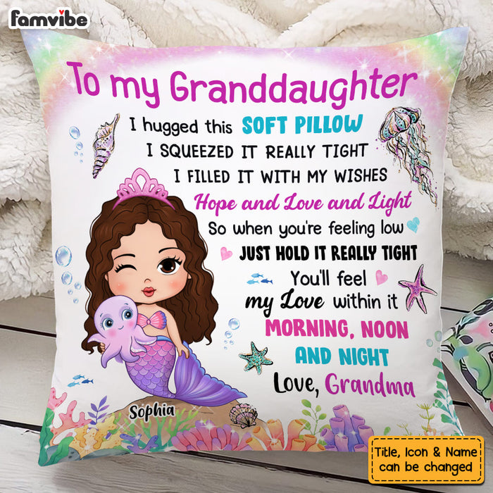 Personalized Gift To My Granddaughter Mermaid Hug This Pillow 27734 1
