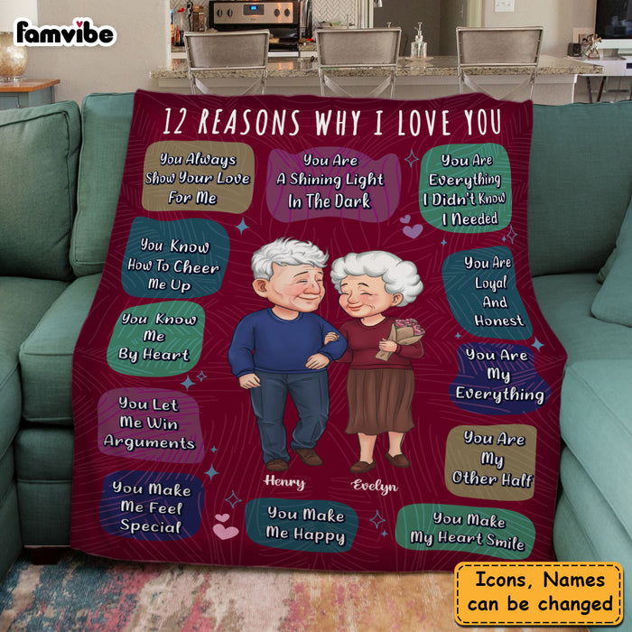 Personalized 12 Reasons Why I Love You Couple Blanket 30713 1