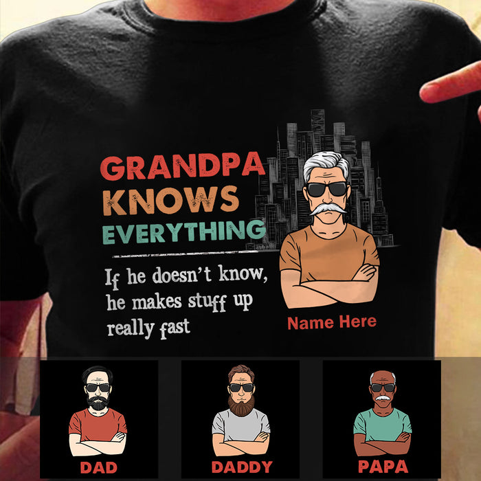 Personalized Grandpa Knows Everything T Shirt MR224 26O53 1