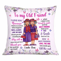 Personalized Old Friends Thank You Purple Floral Pillow OB262 58O34 thumb 1