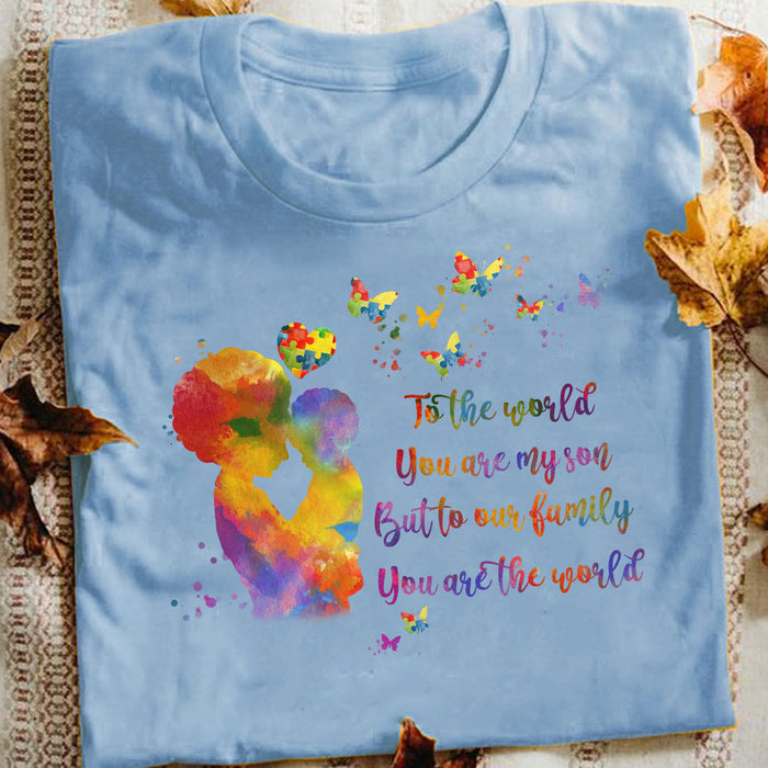 Personalized To The World Autism Mom BWA T Shirt AG41 73O58 1