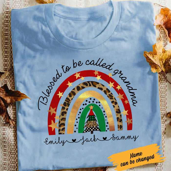 Personalized Blessed To Be Called Grandma Christmas T Shirt OB302 30O58 1