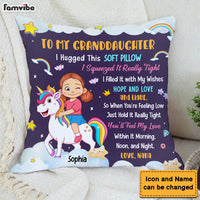 Personalized Gift For Granddaughter Unicorn Hug This Pillow 30805 thumb 1
