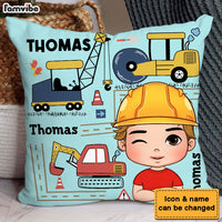 Personalized Gift For Grandson Construction Custom Name Pillow 30863 thumb 1