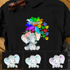 Personalized Mom Grandma Elephant Mamá Abuela  Elefante Spanish T Shirt AP233 30O60 1