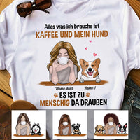 Personalized Dog Mom Coffee German Hund Kaffee T Shirt AP73 81O34 thumb 1