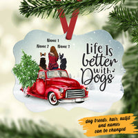 Personalized Dog Red Truck Christmas Benelux Ornament NB143 85O60 thumb 1