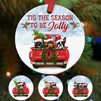 Personalized Dog Red Truck Jolly Christmas  Ornament SOB191 87O58 thumb 1