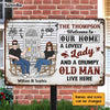 Personalized Couple Lovely Wife Grumpy Old Husband Live Here Metal Sign JN94 58O47 1