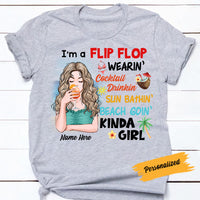 Personalized Beach Kinda Girl T Shirt JN71 30O58 thumb 1