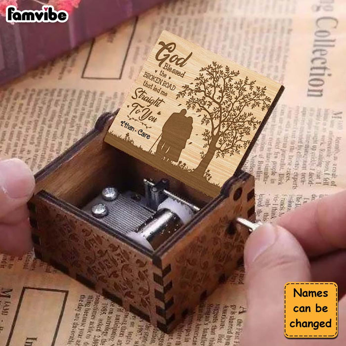 Personalized Gift For Old Couple God Blessed The Broken Road Music Box 30136 1