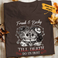 Personalized Skull Husband & Wife T Shirt JN166 95O34 thumb 1