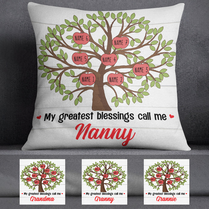 Personalized My Blessings Call Me Grandma  Pillow OB52 85O36 (Insert Included) 1