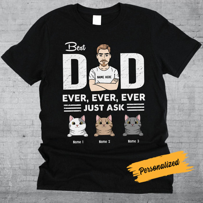 Personalized Cat Dad Grandpa T Shirt MY302 26O58 1