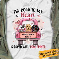 Personalized Dog Mom Road To My Heart T Shirt AP233 95O57 thumb 1