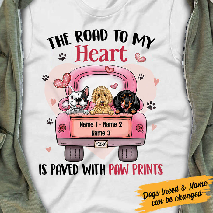 Personalized Dog Mom Road To My Heart T Shirt AP233 95O57 1