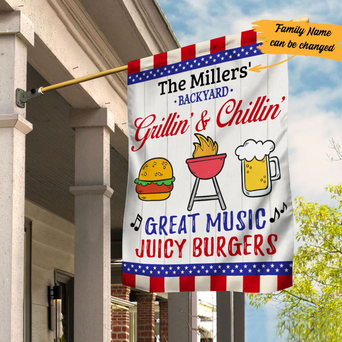 Personalized Juicy Burgers Backyard Gardening Flag AG111 29O53 1