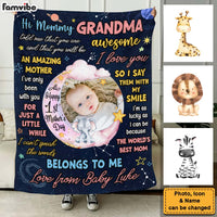 Personalized Gift For Baby First Hi Mommy Upload Photo Blanket 31539 thumb 1