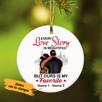 Personalized BWA Couple Love Story  Ornament AG111 30O53 thumb 1