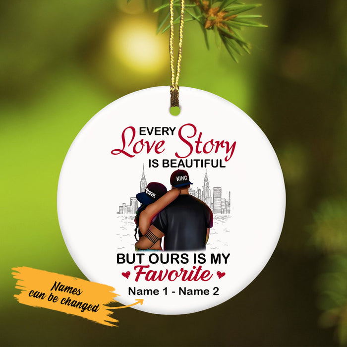 Personalized BWA Couple Love Story  Ornament AG111 30O53 1