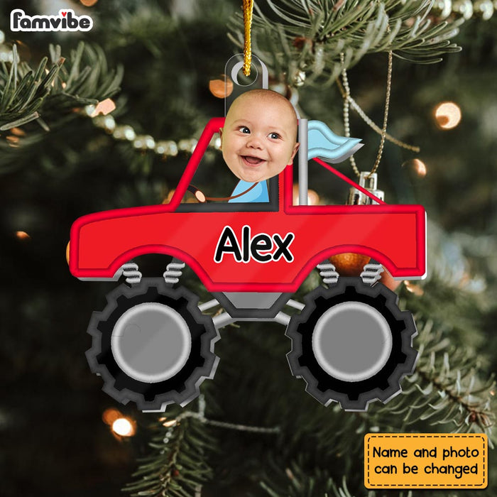 Personalized Gift For Kids Truck Upload Photo Ornament 30522 1