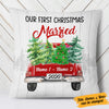 Personalized Couple First Christmas Red Truck  Pillow OB134 81O53 (Insert Included) 1