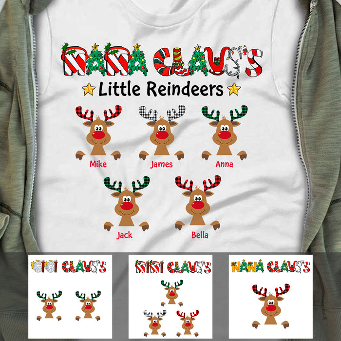 Personalized Grandma Nana Claus Little Reindeer T Shirt OB152 30O47 1