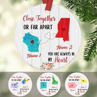 Personalized Close Together Long Distance Watercolor  Ornament SB2413 30O34 thumb 1