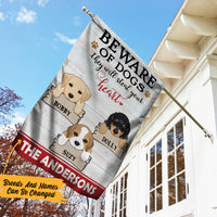 Personalized Beware Of Dog Garden Flag JL82 30O57 thumb 1