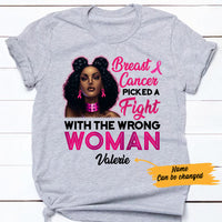 Personalized BWA Breast Cancer Picked A Fight T Shirt AG101 26O57 thumb 1