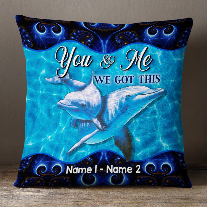 Personalized Dolphin Love Couple Pillow  JR144 87O57 (Insert Included) 1