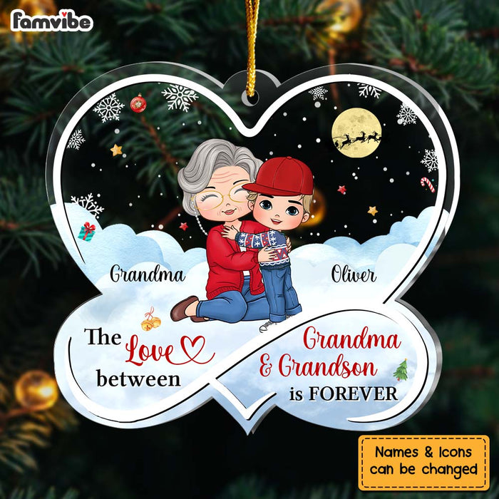 Personalized The Love Between Grandson And Grandma Is Forever Ornament 30576 1