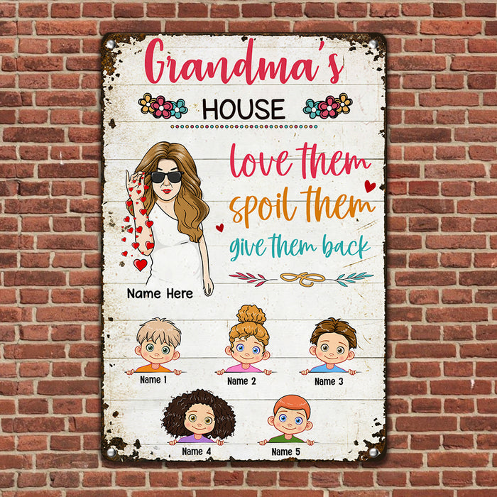 Personalized Mom Grandma Love Spoil Metal Sign JL62 30O57 1