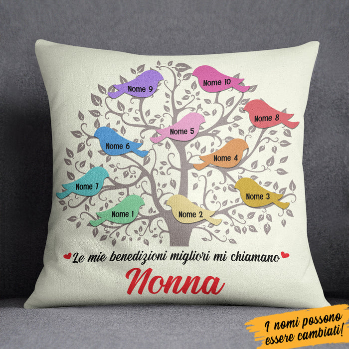 Personalized Italian Mamma Nonna Blessings Tree Mom Grandma Pillow AP131 65O36 (Insert Included) 1