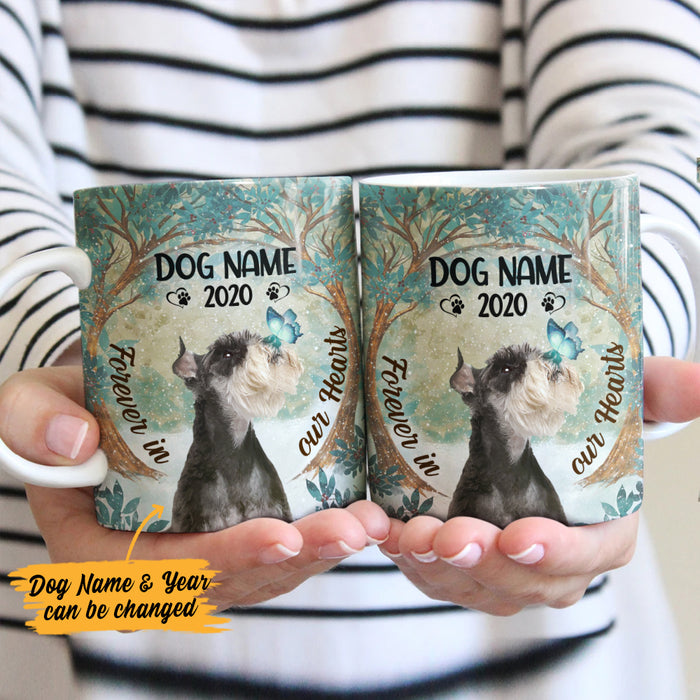 Personalized Forever In Our Hearts Schnauzer Dog Memorial Mug OB201 73O36 1