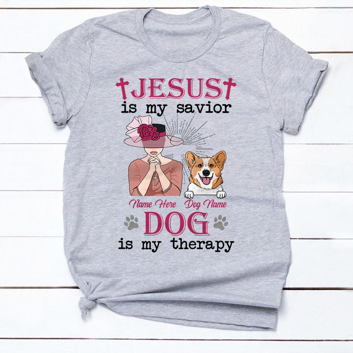 Personalized Dog Mom Jesus Savior T Shirt MR101 81O34 1