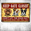 Personalized Dog Mom Dog Dad Keep Gate Closed Dog Welcome Metal Sign JL121 25O53 1
