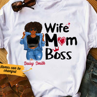 Personalized BWA Wife Mom Boss T Shirt AG81 65O53 thumb 1