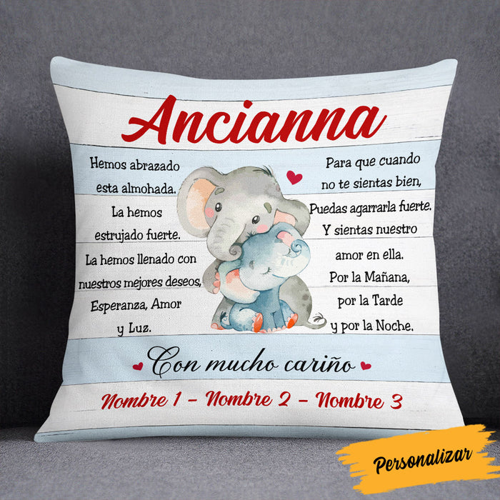 Personalized Spanish Abuela Elephant Grandma Pillow AP147 65O53 (Insert Included) 1